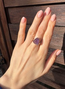 Pierścionek ametyst surowy 