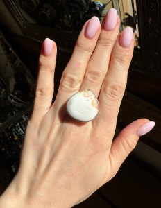 Pierścionek skolecyt łezka 