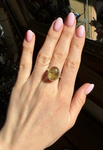 Pierścionek cytryn owal