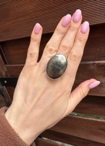 Pierścionek  piryt owal