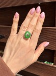 Pierścionek koral zielony  plaster     