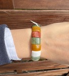 Bransoleta na gumce pastelowe jadeity  