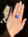 Pierścionek lapis lazuli kwadrat fasetowany