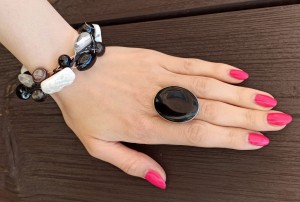 Bransoletka Sieć Klasyczna czarno-biała