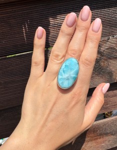 Pierścionek larimar  owal 