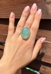 Pierścionek fasetowany chalcedon owal 