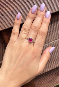 Pierścionek agat purpurowy