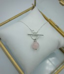 Naszyjnik Nel kwarc różowy srebro klasyczne 