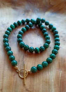 Naszyjnik klasyczny malachit kulki