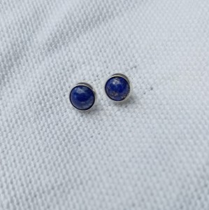 Kolczyki wkrętki lapis lazuli 6 mm    