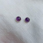 Kolczyki wkrętki ametyst 6mm   