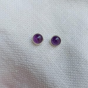 Kolczyki wkrętki ametyst 6mm   