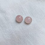 Kolczyki wkrętki kwarc różowy 8mm  