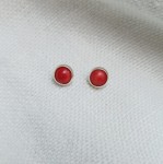 Kolczyki wkrętki koral czerwony 6 mm   