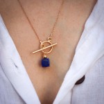 Naszyjnik Nel lapis lazuli srebro pozłacane