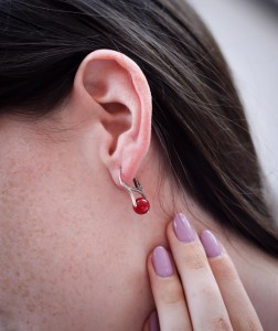 Kolczyki Carmen koral czerwony najmniejsze 