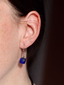 Kolczyki lapis lazuli fasetowana kostka