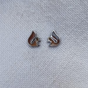 Kolczyki wkrętki brązowe wiewiórki 