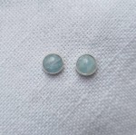 Kolczyki wkrętki akwamaryn 6 mm    
