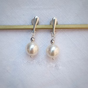 Klipsy biała perła majorka 