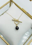 Naszyjnik Nel turmalin czarny srebro pozłacane 