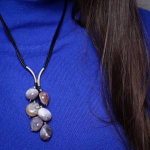 Naszyjnik Grono agat botswana