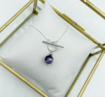 Naszyjnik Nel ametyst  srebro klasyczne  