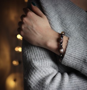 Bransoleta pleciona agat Botswana bryłki