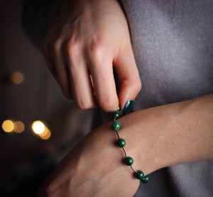 Bransoleta malachit kuleczki