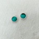 Kolczyki wkrętki turkus fasetowany 6 mm 