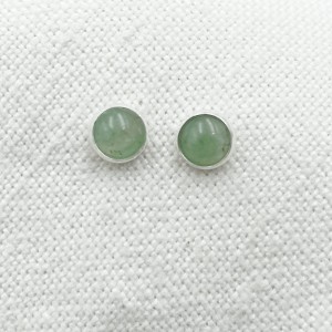 Kolczyki wkrętki awenturyn zielony 6 mm   