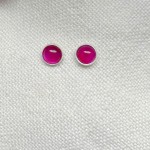 Kolczyki wkrętki agat purpurowy 6 mm    