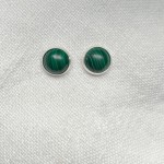 Kolczyki wkrętki malachit 10 mm   