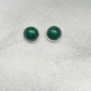 Kolczyki wkrętki malachit 10 mm   