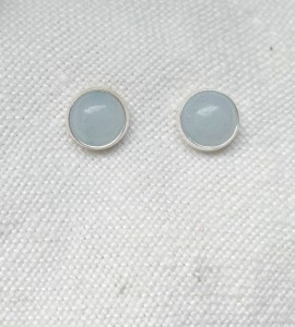 Kolczyki wkrętki akwamaryn 8 mm   