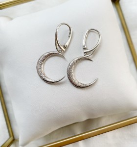 Kolczyki księżyc srebro klasyczne