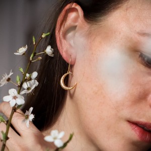 Kolczyki księżyc srebro pozłacane