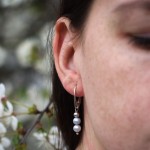 Kolczyki dwie srebrne perełki hodowane