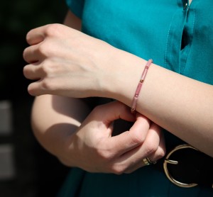 Bransoletka klasyczna rodonit, turmalin i hematyt