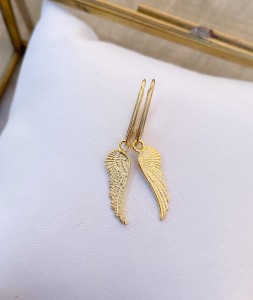 Kolczyki Skrzydła srebro pozłacane