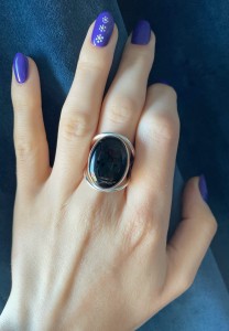Pierścionek onyks owal