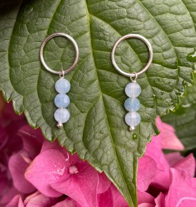 Kolczyki akwamaryn fasetowany