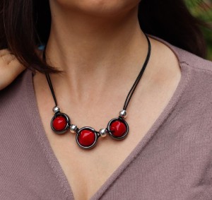 Naszyjnik Dalia koral czerwony