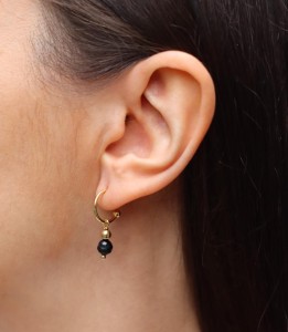 Kolczyki czarny turmalin fasetowany