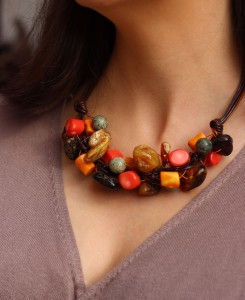 Sieć Bursztynowa z zielenią i pomarańczem