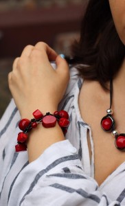 Bransoletka Sieć Exclusive koral czerwony 