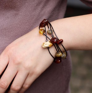 Bransoleta  Forsycja bursztyn 