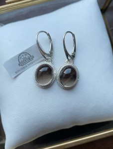 Kolczyki kwarc dymny 