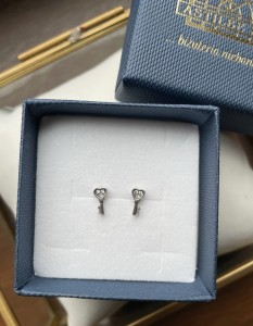 Kolczyki wkrętki klucz do serca 