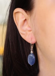 Kolczyki kyanit owal